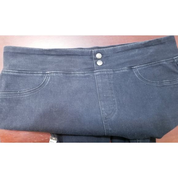 Terra & Sky Women's Black Skinny Stretch Denim Jeans Elastic Waist Size 14W - Picture 2 of 8